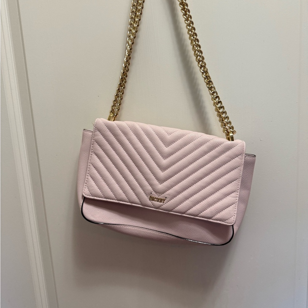 Victoria's Secret Light Pink Chevron Shoulder Bag